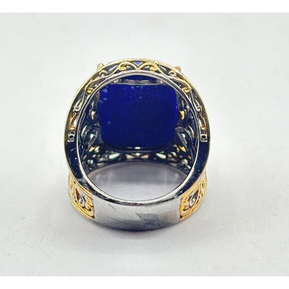 NH 925 Sterling Silver & Lapis Lazuli Filigree Ring Size 7 - Picture 2 of 5